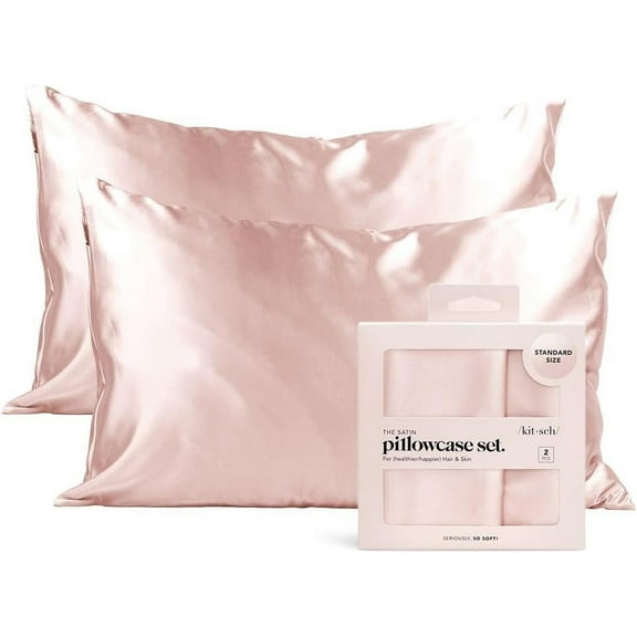 Kitsch Modern Pillowcases, 600 Thread Count, Pink, Satin