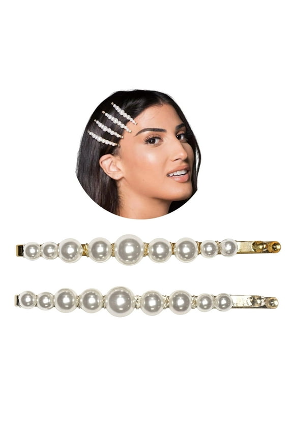 Pearl Bobby Pins, Pearl Hair Pins for Women, Decorative Hair Accessories, 2pc