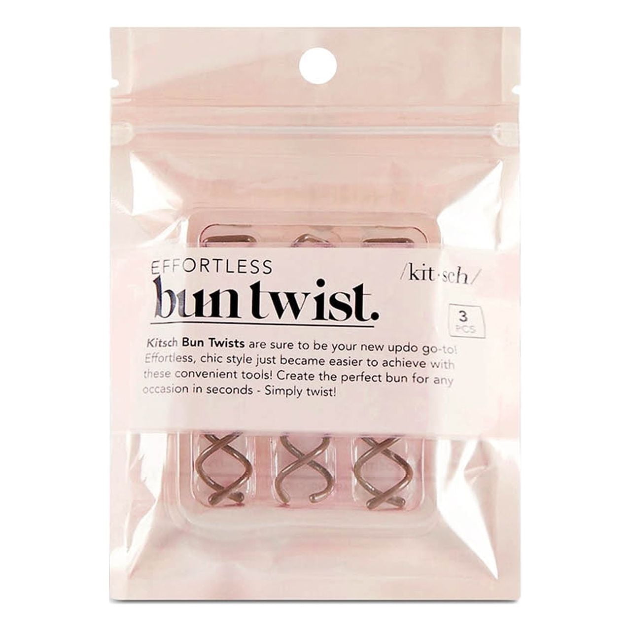 Kitsch Pro Bun Twist Spin Type Pins Ponytail Holder 3 Count