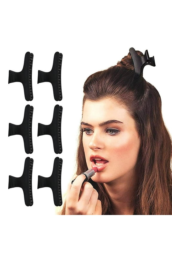 Pro Butterfly Hair Clips, Black, 6 Ct