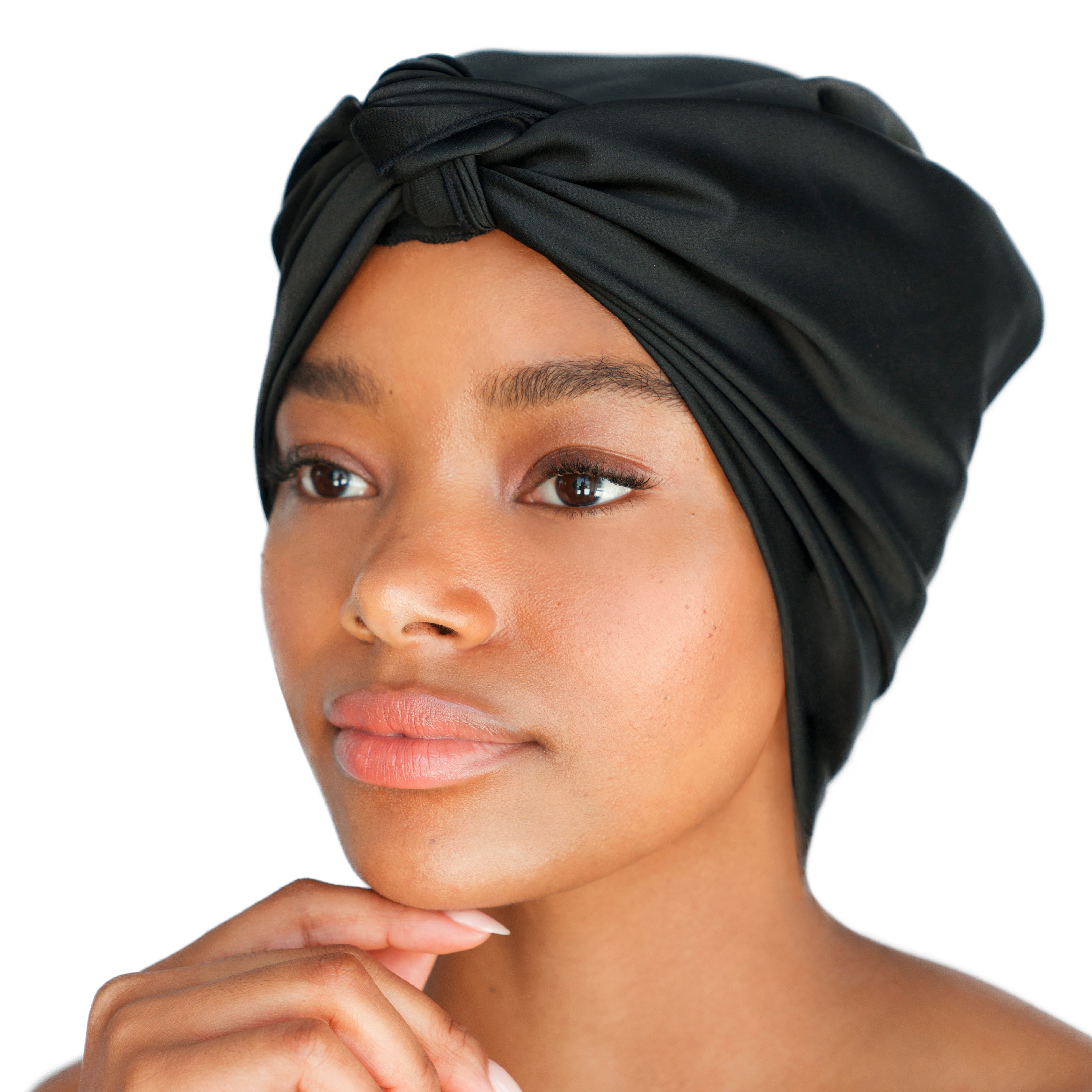Kitsch Pro Multi-Way Satin Scarf for Women, Frizz-Free Nighttime Head Cap  for Women (Black)