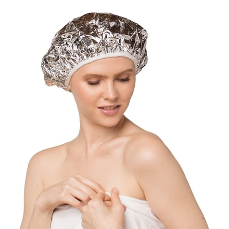 Kitsch Pro Reusable Processing Cap, Aluminum Thermic Silver Foil Shower Cap, 8" x 11"