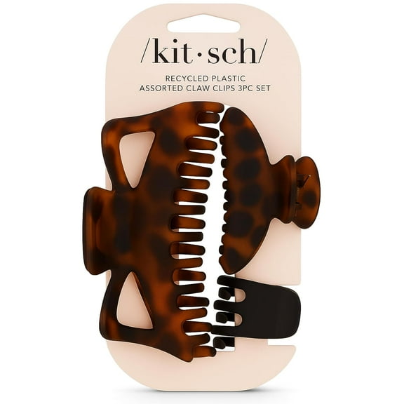 Kitsch Recycled Plastic Assorted Claw Clips 3 pcs Set