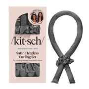 Kitsch Satin Heatless Charcoal Curling Set with Foam Rod and Sleep Scrunchies