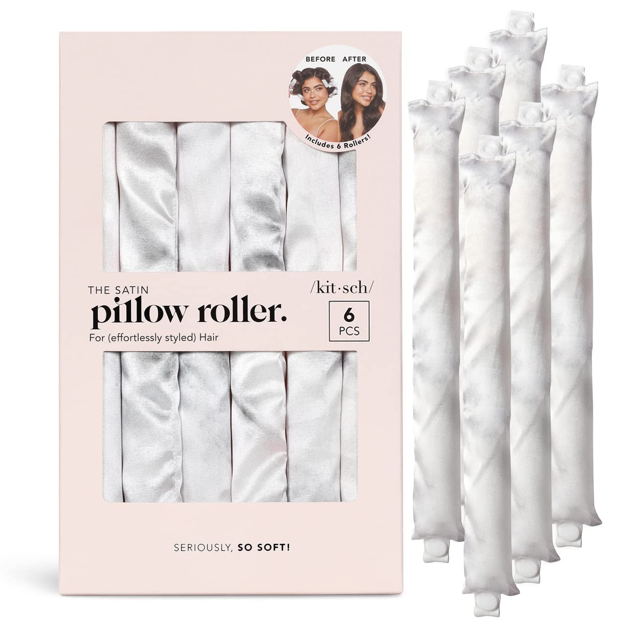 Kitsch Satin Pillow Rollers for Hair Softer than Silk Rollers for