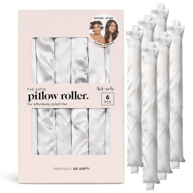 Kitsch Satin Pillow Rollers for Hair Softer than Silk Rollers for