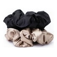 thumbnail image 1 of Kitsch Satin Pillow Scrunchies, Black/Gold, 2 Count, 1 of 10