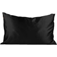 thumbnail image 1 of Kitsch Satin Pillowcase, 600 Thread Count, Standard Size, Black, 1 of 7