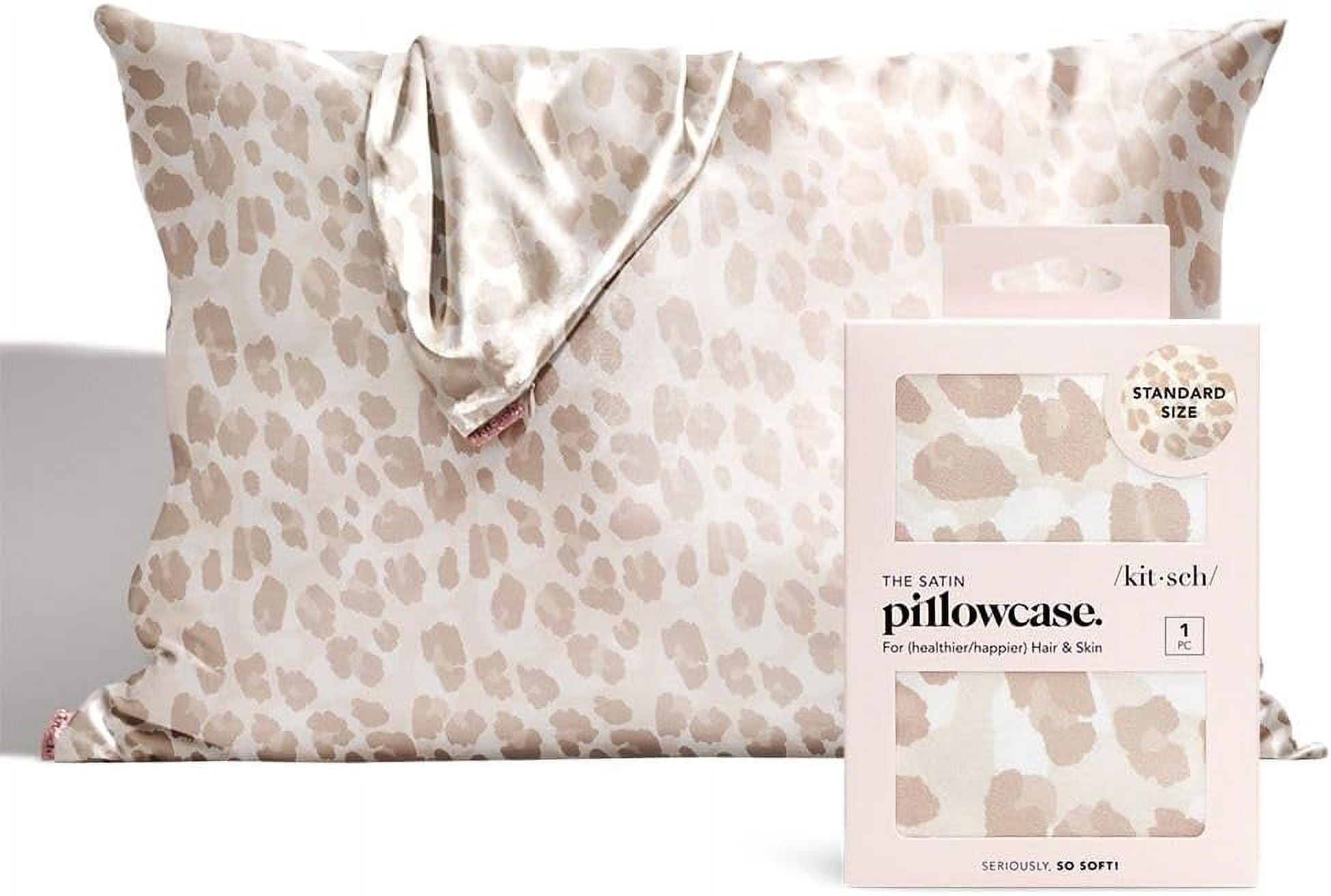 Leopard Print Satin Standard/Queen Pillowcase with Zipper