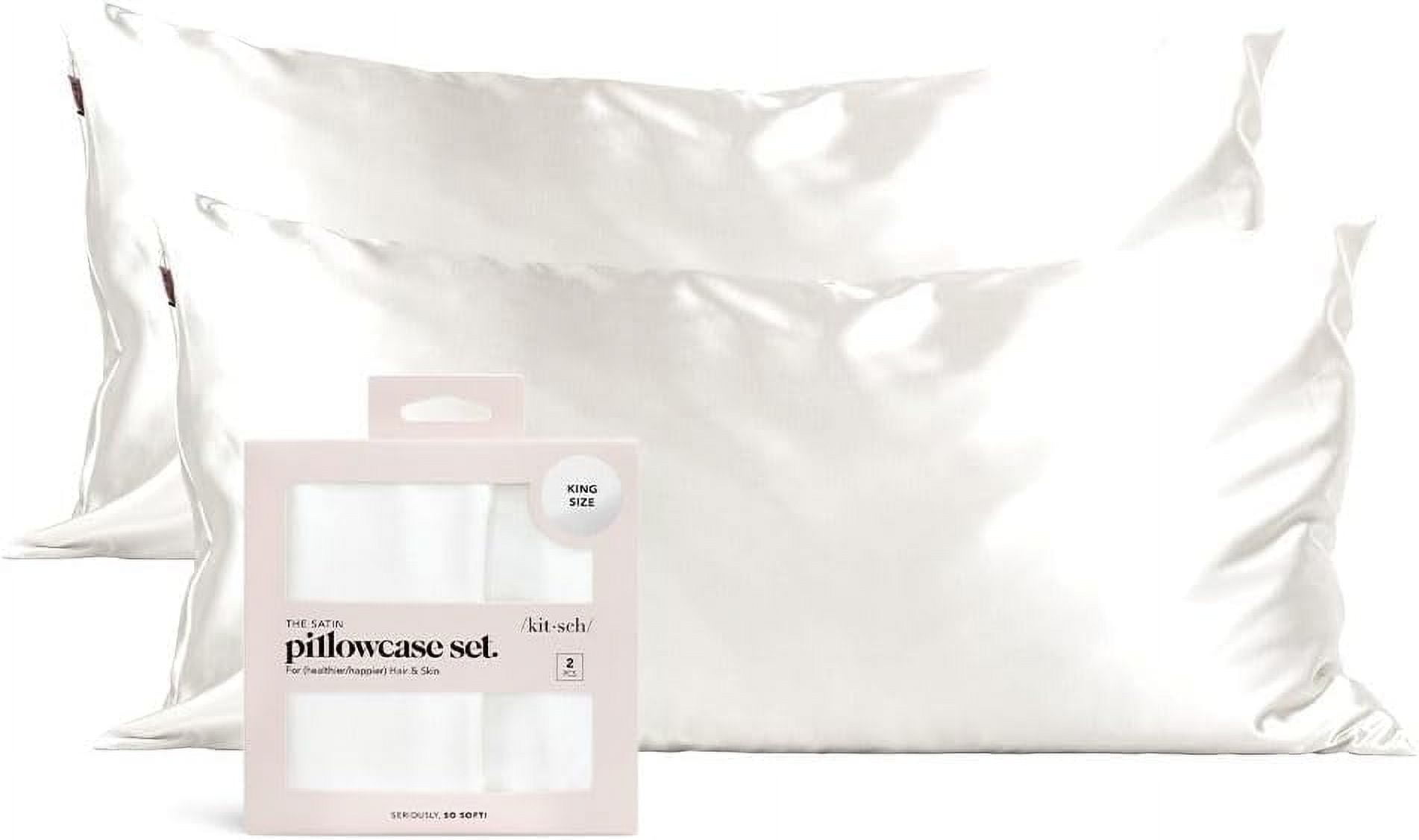 Kitsch Satin Pillowcase for Hair Skin 36 Length 19 Width King Size Ivory 2 Pack in Bahrain at BHD 0 Rating 5