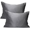 thumbnail image 1 of Kitsch Satin Pillowcase for Hair & Skin - Pillow Cases Standard Queen (Charcoal, 2 Pack), 1 of 6