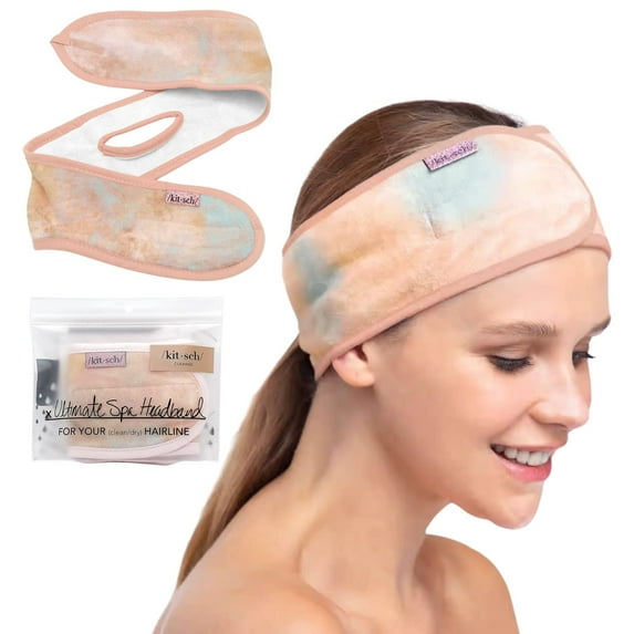 Kitsch Spa Headband - Microfiber Makeup Headband for Women, Fashion Headband (Sunset Tie Dye)