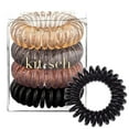 thumbnail image 1 of Kitsch Spiral Hair Ties, Coiled Hair Ties, 4 Pcs, Brunette, 1 of 14
