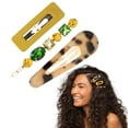 thumbnail image 1 of Kitsch Stackable Hair Clips for Women, Hair Barrettes for Women - 3pcs (Citrine), 1 of 10