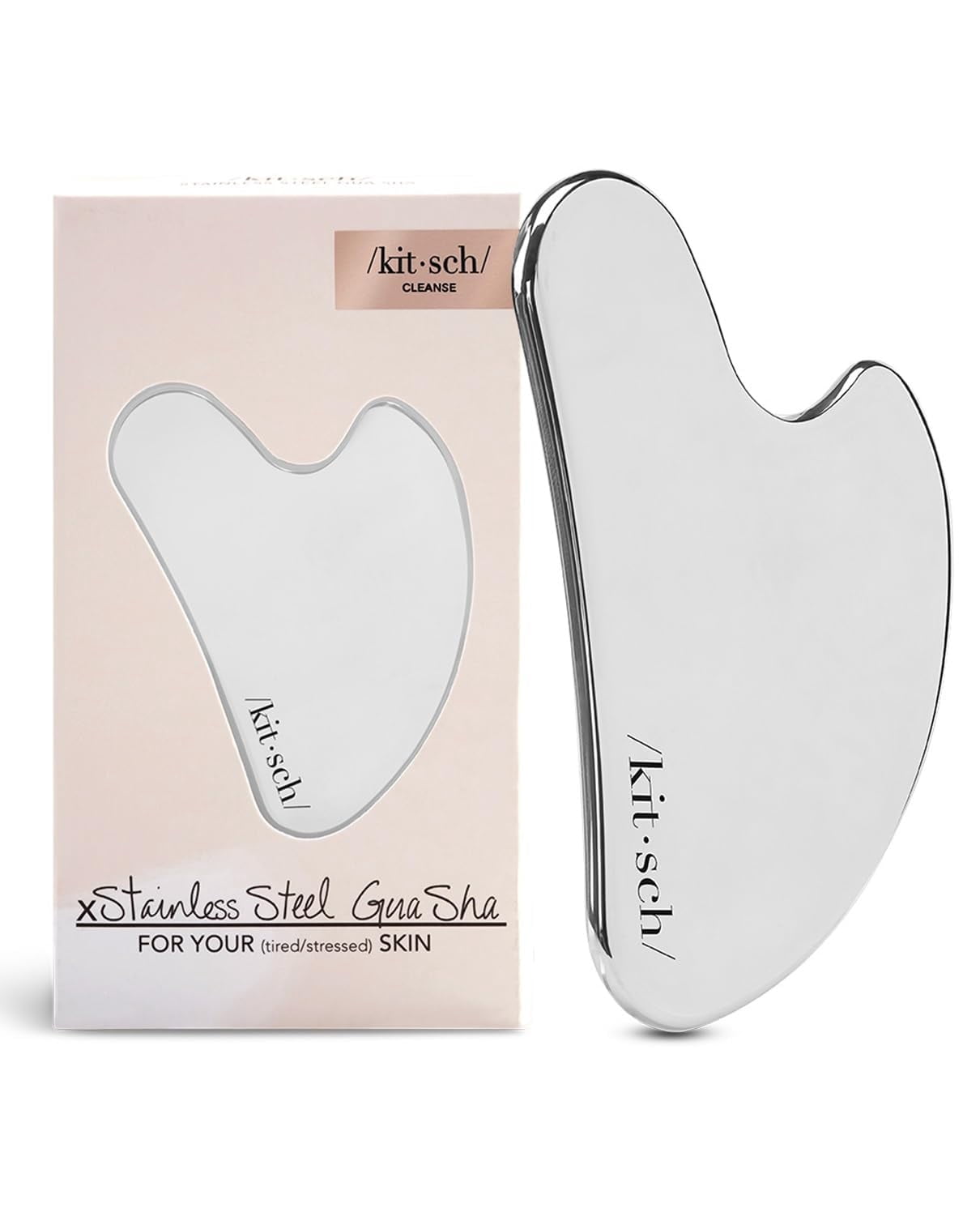 Kitsch Stainless Steel Gua Sha Facial Tool, Face Massager, Massage Tools, Silver