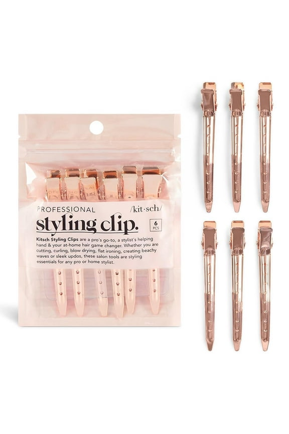 Styling Hair Clip | Duck Bill Hair Styling Clips, 3.5 in length- 6pcs (Rose Gold)