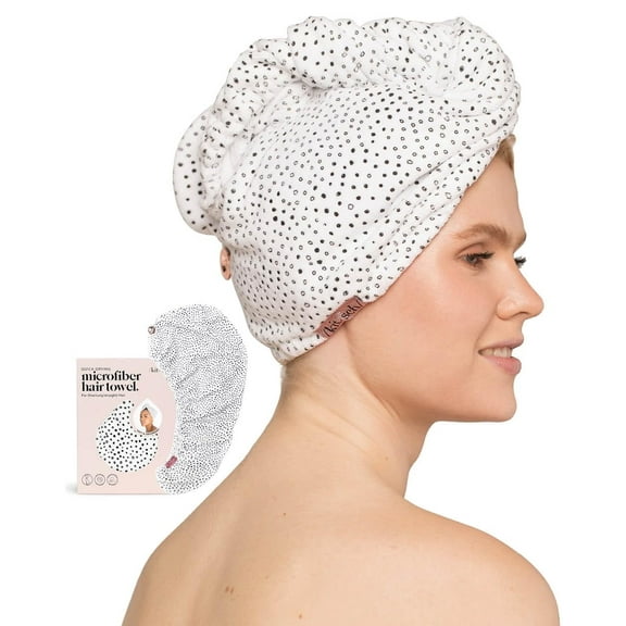 Kitsch Super Absorbent Microfiber Hair Towel Wrap, Micro Dot, 1 Count