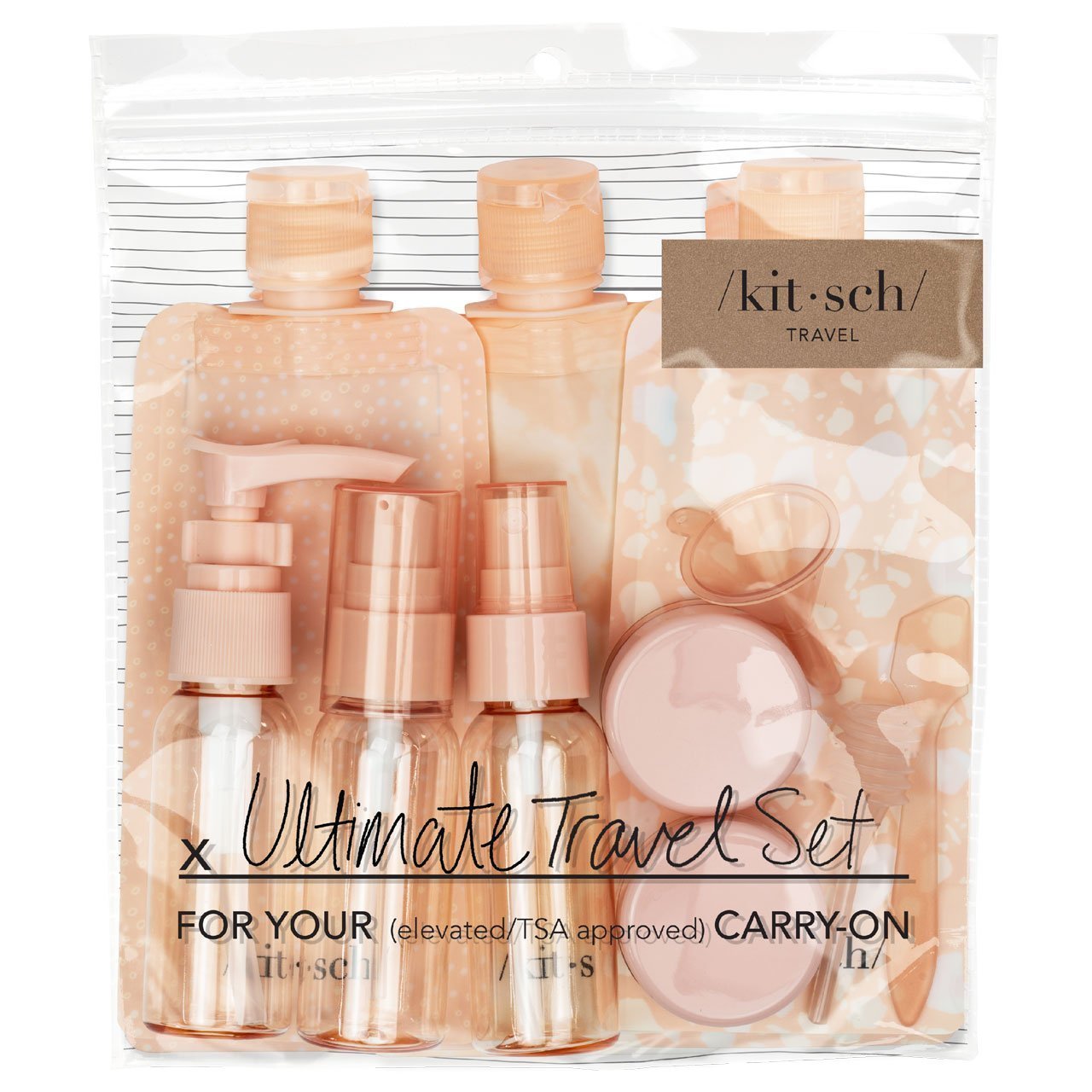 Kitsch Travel Bottle Set - 11pc Refillable Travel Size Containers