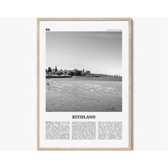 Kitsilano Vancouver Black and White Coastal Wall Art Poster, Poster Home Decor , Poster Print Only