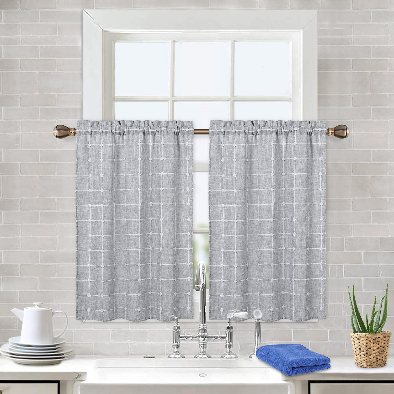 Farmhouse Bathroom Window Curtainsnull