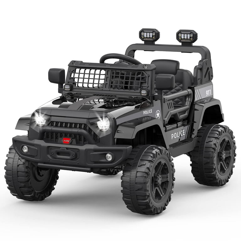 Kitsin Ride on Truck for Kids Christmas Gift 12V Electric Vehicles with Remote Control LED Lights Bluetooth 2 Speeds Spring Suspension Walmart