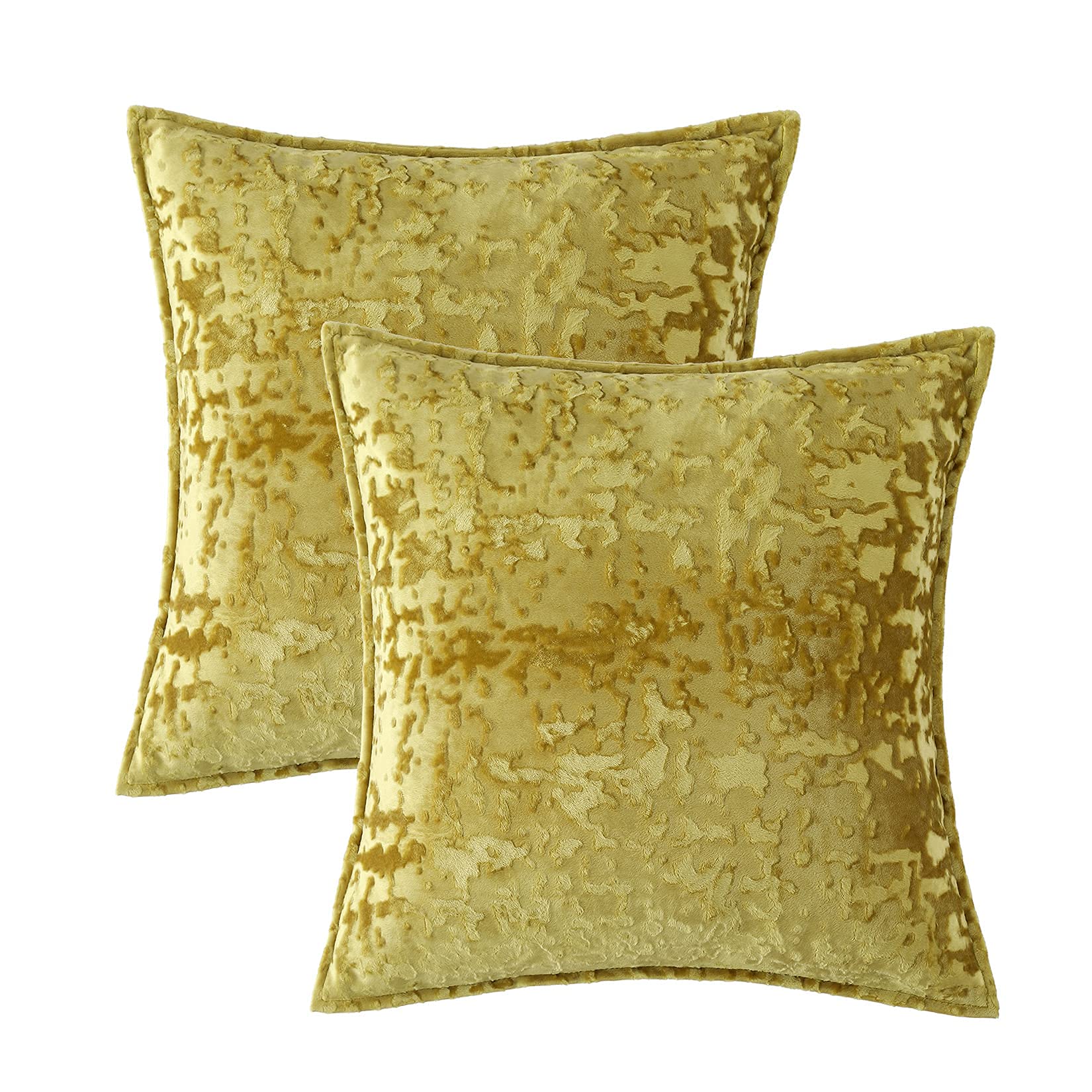 Kitsin Velvet Decorative Throw Pillow Covers, Pack of 2 Soft Square