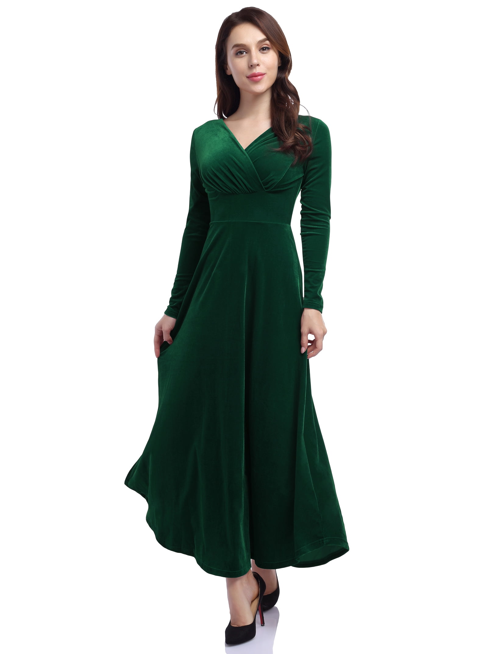 Kitsin Women's Velvet Holiday Party Gowns Maxi Dress - Walmart.com