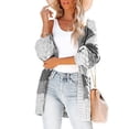 thumbnail image 1 of Kitsin Womens Long Sleeve Color Block Cardigan Striped Open Front Chunky Knit Slouchy Sweaters Outwear Coats, 1 of 6