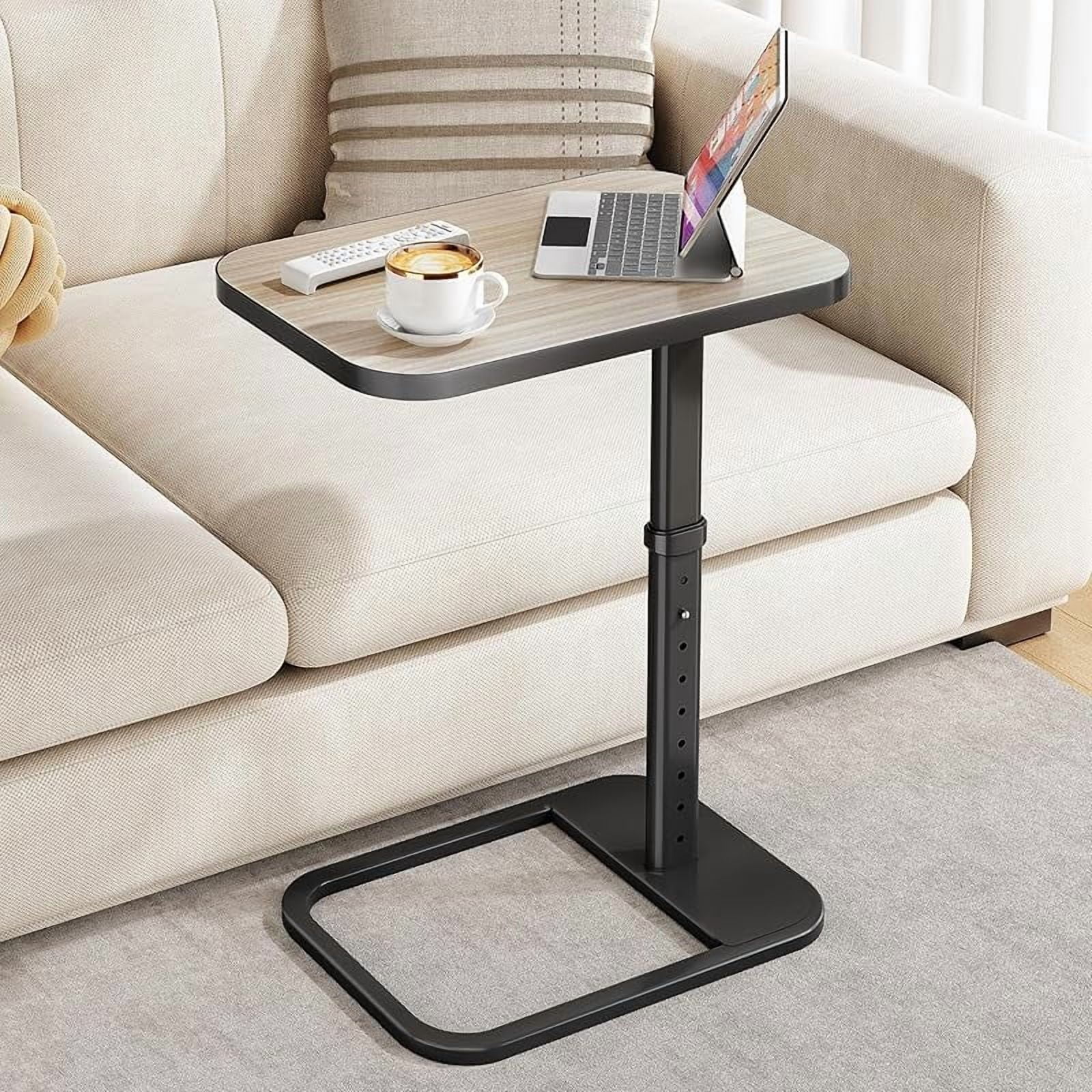 Rounded Tv Table Kitstorack TV Tray Table, Adjustable Height & Flip-Top & Rounded Metal ...