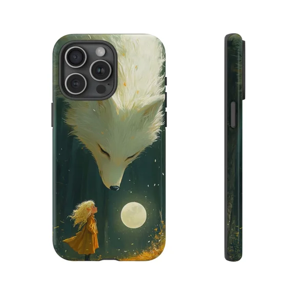 Kitsune Fox Girl Whimsical Story Art Case for iPhone 17 to 11 Pro Max