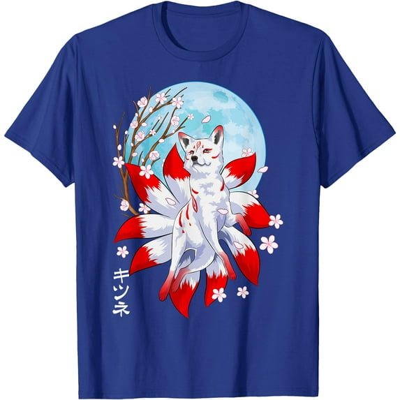 Kitsune Fox Japanese Nine Tailed Fox Magical Creature Unisex T-Shirt for Men Women Kids