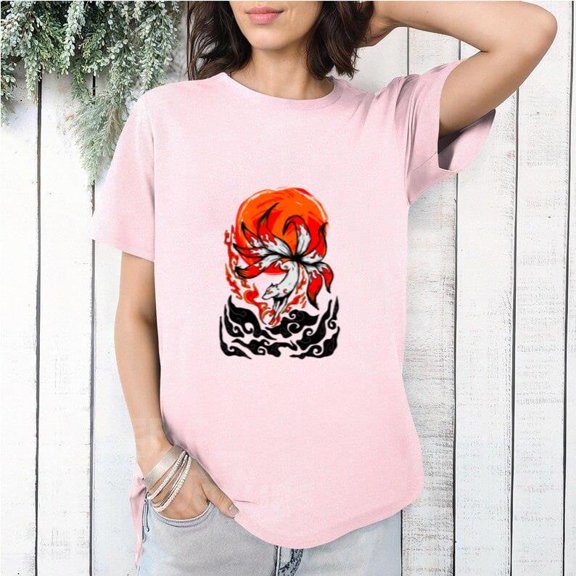 Kitsune Japanese Fox Spirit Mythology Folklore Nine Tail T-Shirt, for men & women, up to size 5XL