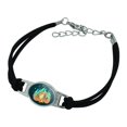 thumbnail image 1 of Kitsune Nine-Tailed Fox Novelty Suede Leather Metal Bracelet, 1 of 3