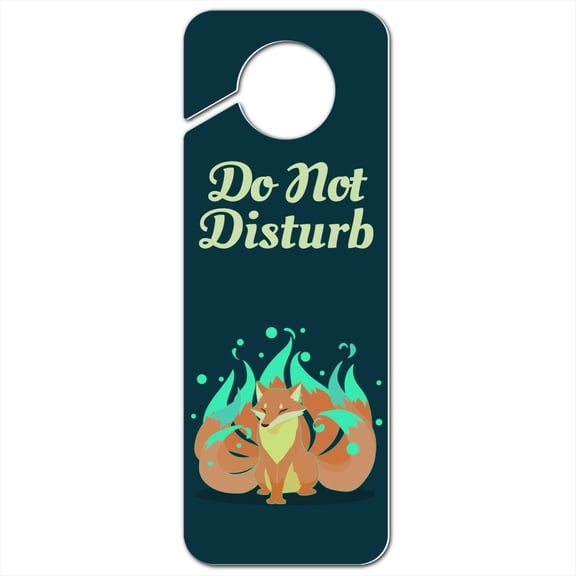 Kitsune Nine-Tailed Fox Plastic Door Knob Hanger Sign