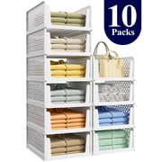 Kitsure Closet Organizers and Storage - Stackable Storage Drawers, Multi-Purpose Closet Organizer Set for Closet Storage, 10-Pack, 16.6" x 13.1" x 6.7" Each