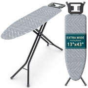 Kitsure Ironing Board Full Size, Multi-Layer Folding Ironing Board with Cover and Pad, 7 Height Adjustable, 42.9" 13"