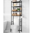 thumbnail image 1 of Kitsure Over the Toilet Storage, 4-Tier Bathroom Oragnizer with Paper Holder and Hooks, Black, 24" x 12.5" x 74", 1 of 1