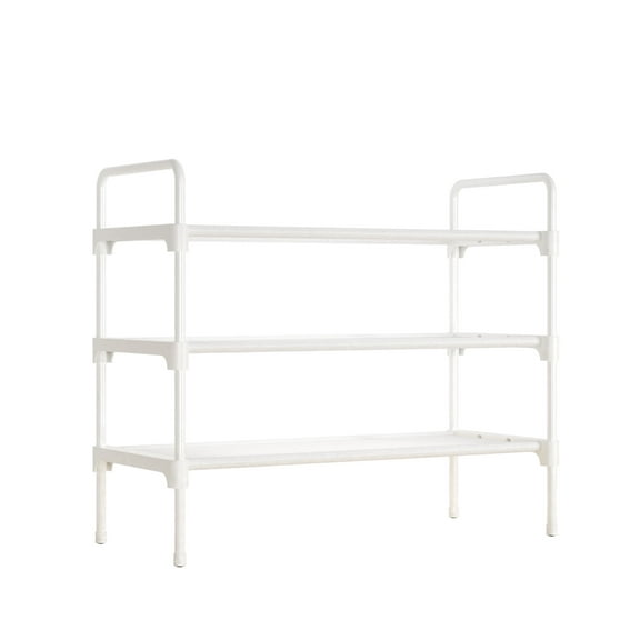 Kitsure 3-Tier Shoe Rack for Closet, Sturdy Shoe Organizer, 27.6" x 11.8" x 22.6", White