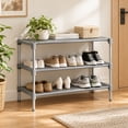thumbnail image 1 of Kitsure 3-Tier Shoe Rack, Shoe Organizer for Closet, Entryway, Garage or Hallway, 11.5" x 27.2" x 18.3", Gray, 1 of 1