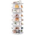 thumbnail image 1 of Kitsure Shoe Rack - 7-Tier Freestanding Rotating Shoe Rack, Lazy Susan Base Display Organizer for Bag & Footware, Easy-to-Assemble Shoe Rack for Entryway, Closet, Bedroom, White, 1 of 5