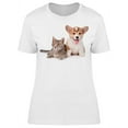 thumbnail image 1 of Kitten And Dog Sitted Together T-Shirt Women -Image by Shutterstock Women T-Shirt, Female XX-Large, 1 of 2
