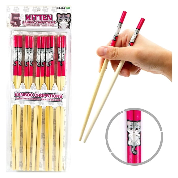 Kitten Bamboo Chopsticks (Set of 4)