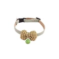 thumbnail image 1 of Kitten Breakaway Collar, Cat CollarwithBow, Gingham Fabric, Green Bell, Adjustable Length, Quick Release Buckle, Pet Collar, 1 Pc, 1 of 6