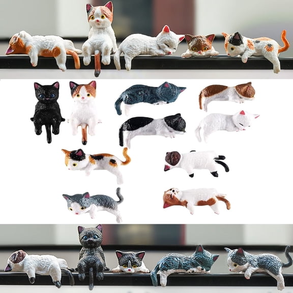 Kitten Car Dashboard Decoration,Mini Cat Desktop Model,Computer Monitor Cat Decoration,Car Interior,Desktop Decoration,Fun Rearview Mirror Gift.