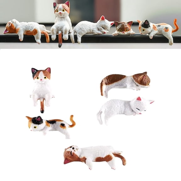 Kitten Car Dashboard Decoration,Mini Cat Desktop Model,Computer Monitor Cat Decoration,Car Interior,Desktop Decoration,Fun Rearview Mirror Gift.