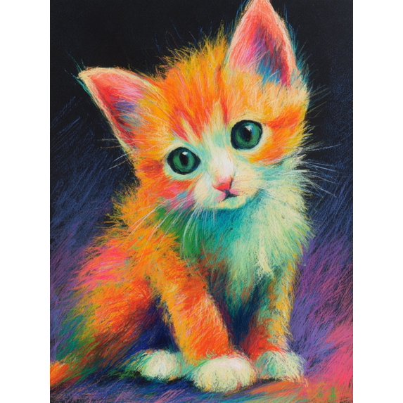 Kitten Cat Canvas Print Wall Art for Living Room Bedroom Office Cafe Nursery Apartment Home Decor