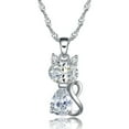thumbnail image 1 of Kitten Cat Pendant Necklace for  Women Purple Cubic Zirconia Ginger Lyne Collection, 1 of 5