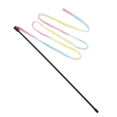 Kitten Cat Pet Toy Chaser Stick Rainbow Color Interactive Play Fun Toys