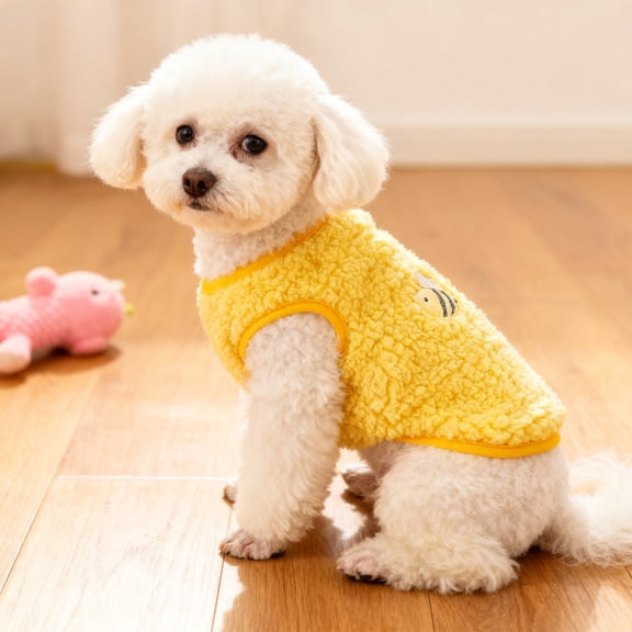 Kitten Clothes, Yorkie, Chihuahua Puppy Clothes, Colorful Teacup Dog Cat Vest with Bee Pattern, Soft Small Dog Sweater, Cute Puppy Jumper for Mini Dogs,Cat (XX-Small)