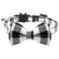 thumbnail image 1 of Kitten Collar Adjustable Pet Neck Strap Plaid Cat Collar with Bow Tie Bell Safety Buckle Cute Plaid Pattern Pet Accessory for Cats Small Dogs, 1 of 5